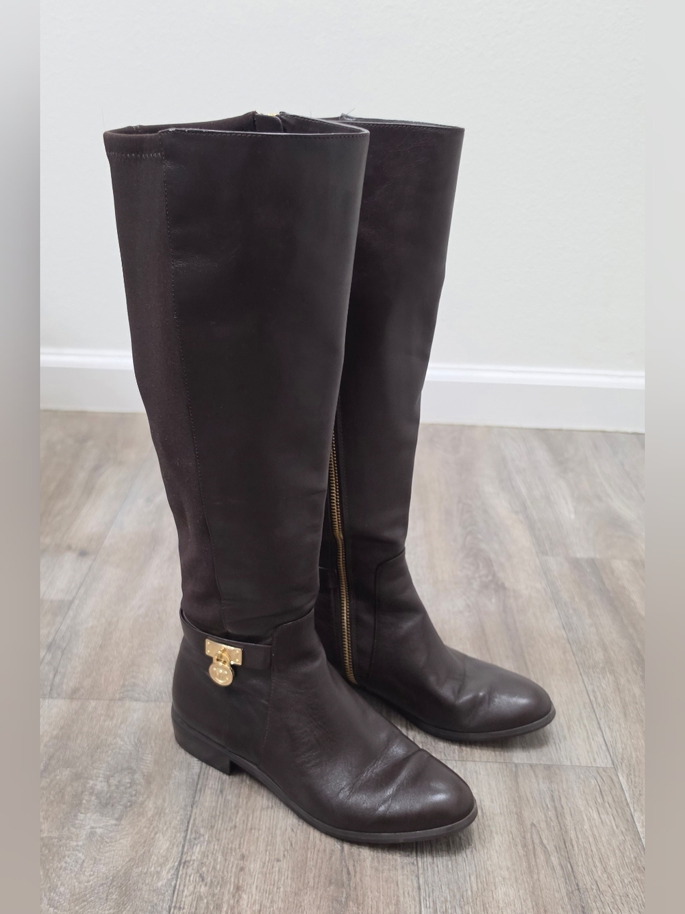 Michael Kors Hamilton Leather Riding Boot Boots-Size 5.5